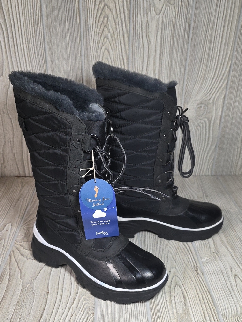 JBU Waterproof Black Winter Boots Womens Size 6 NWT